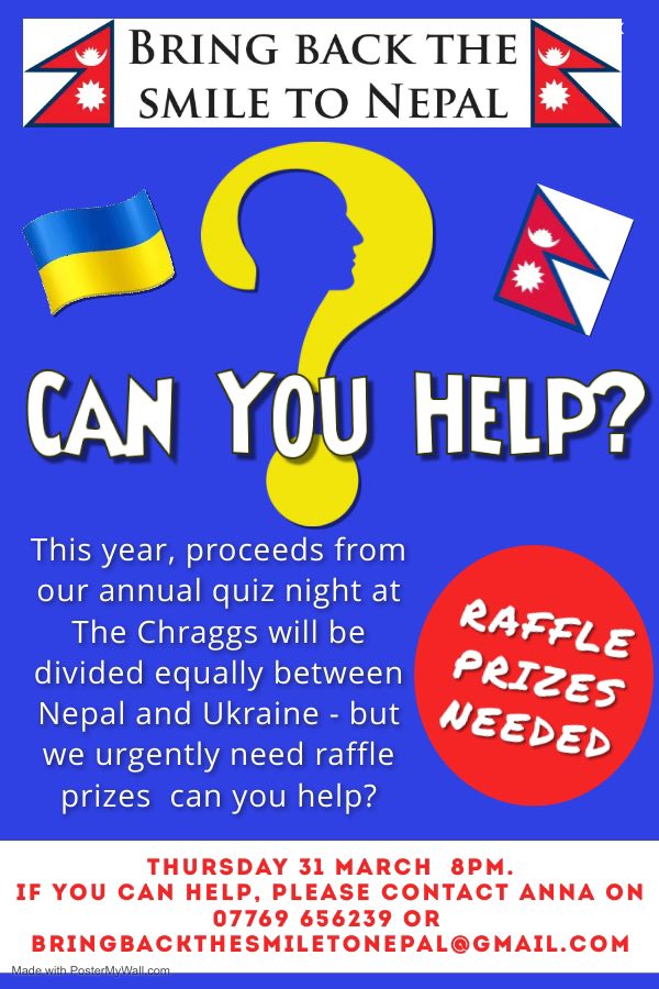 Quiz Night Bring Back the Smile to Nepal & DEC Ukrainian Humanitarian Appeal