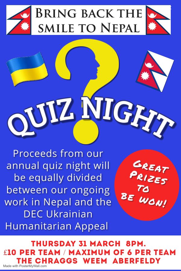 Quiz Night Bring Back the Smile to Nepal & DEC Ukrainian Humanitarian Appeal